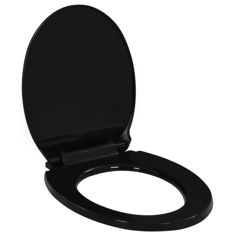 "vidaXL Soft-Close Toilet Seat in Black Polypropylene, Quick-Release Design and Durable Construction - Ideal for Home, Restaurants, and Hotels"