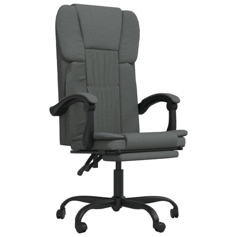 vidaXL Durable Dark Gray Fabric Office Chair with Adjustable Backrest and Height, Full Swivel Office Equipment
