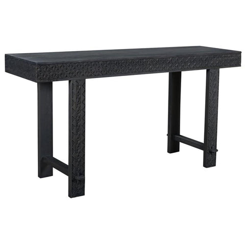 Moti Jamboree Solid Wood Hand-Carved Console Table in Gray