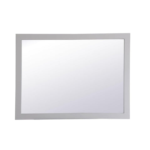 Elegant Decor Aqua 36" x 48" Wood Frame Bathroom Mirror in Gray