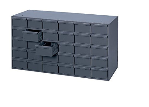 30 Drawers 17-1/4 Inch Deep Steel Construction For Small Part Storage Gray