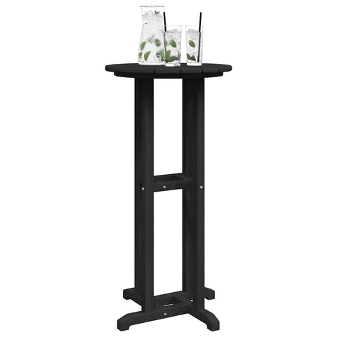 vidaXL Bar Table Black 21.65 x 21.65 x 42.13 in Polyethylene, Cool Outdoor Furniture, Weatherproof Bar Table, Round Patio for Events, Fun Gatherings, Stylish Look