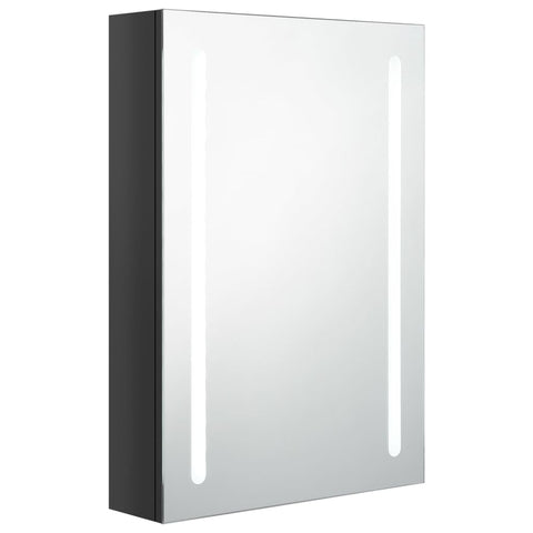 vidaXL Bathroom Cabinet Shining Black MDF with Melamine Finish, Glass