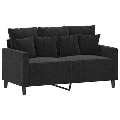 vidaXL Modern 2-Seater Black Velvet Sofa with Sturdy Metal Frame â€“ Deep Comfort Seat - Ideal for Living Room, Lounge, or Home Office