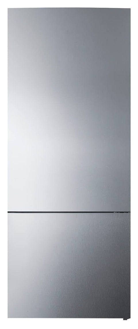 Summit Appliance FFBF279SSXIM 28" Wide Bottom Freezer Refrigerator; Factory-installed Icemaker; Interior LED Lighting; Stainless Steel Doors; 14.6 cu.ft Capacity; Frost-free operation