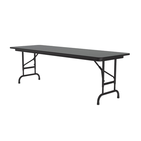 Correll 24"x60" Commercial Duty Adjustable Height Folding Table, Montana Granite HP Laminate Top, Heavy 3/4" Thick Core, Made in USA (CFA2460PX-55)