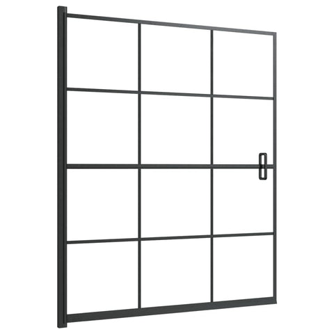 vidaXL ESG Safety Glass Shower Enclosure - 45.7"x55.1", Black Aluminum Profile with ABS Handle, Easy to Install, Transparent Glass