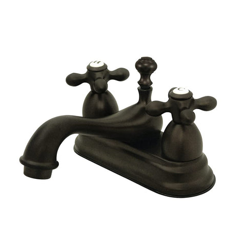 Kingston Brass KS3605AX Restoration 4-Inch Centerset Lavatory Faucet with Metal Cross Handle, Oil Rubbed Bronze , Oil-Rubbed Bronze