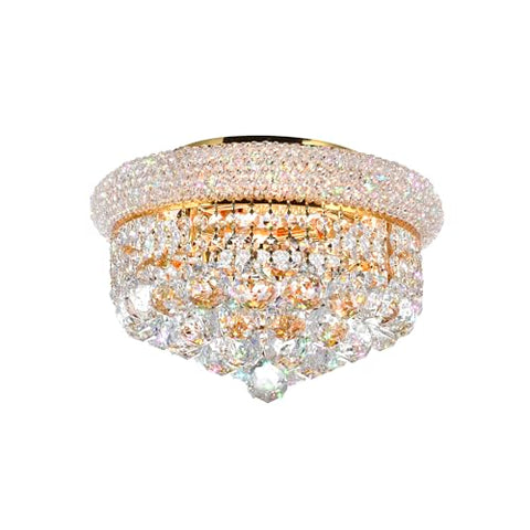 CWI Lighting Crystal 18" Chrome Flush Mount Light for Bedrooms Living Rooms Foyers Hallways, 5-Light with E12 Bulb Base