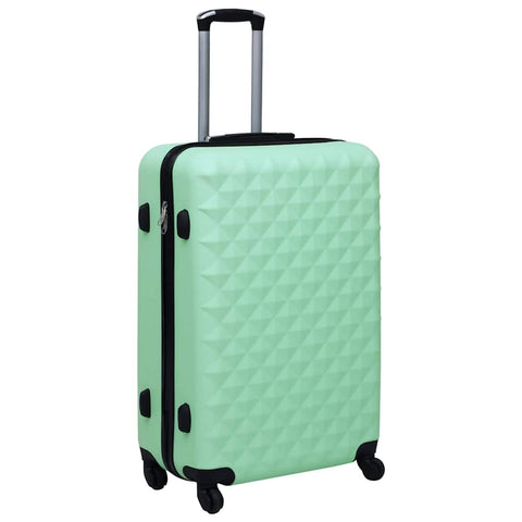 vidaXL Trolley Suitcase - Mint Green, Lightweight, ABS Hard Shell with Security Lock and Four 360-Degree Castors