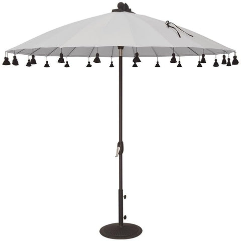 SimplyShade Isabela Round Fabric Auto Tilt Umbrella in Black/Natural