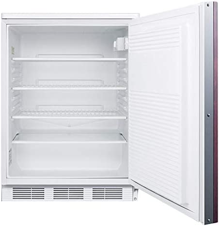 Summit Appliance FF7LWBIIF Accucold 24&#34; Wide Built-in Under-counter All-refrigerator, Factory Installed Lock, Automatic Defrost, Integrated Door Frame, 5.5 cu.f Capacity, Adjustable Thermostat
