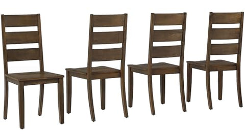 Joanna 4-Piece Ladder-Back Dining Chair Set Dark Oak - 4 Chairs