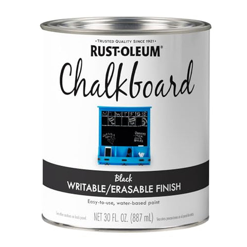 Rust-Oleum 206540 Chalkboard Brush-On Paint, 30 oz, Black