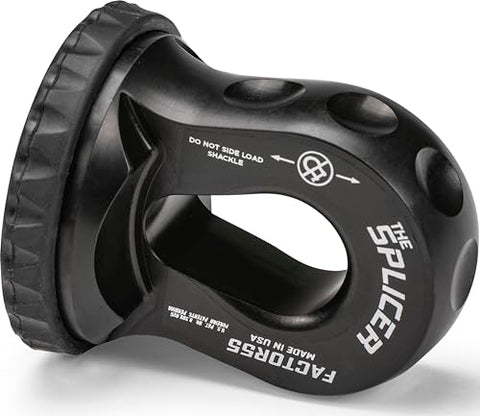 Factor 55 Splicer Synthetic Rope Shackle, Fits Rope up to 1/2" - Black