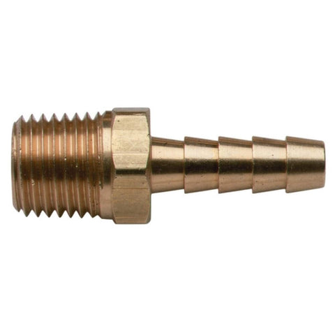 Moeller Brass Fuel Line Hose Barb (1/4" NPT x 3/8") with Male Threads