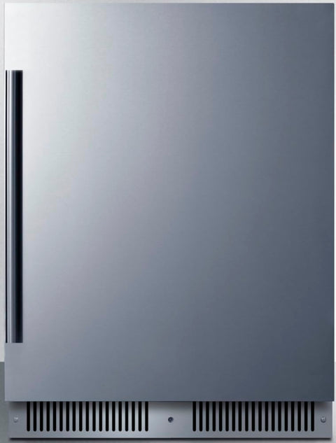 Summit 24” Refrigerator, 3.3 cu.ft. Capacity, Built-In Refrigerator Undercounter, Shallow 18” Depth, Stainless Steel- SDHR2444