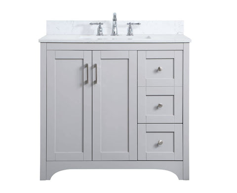 Elegant Decor Moore 36" MDF Single Bathroom Vanity with Backsplash in Gray