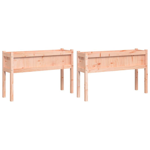 vidaXL - Solid Wood Garden Planters with Legs â€“ Outdoor Flower Boxes, Raised Beds for Patio/Balcony, 43.3"x12.2"x27.6"