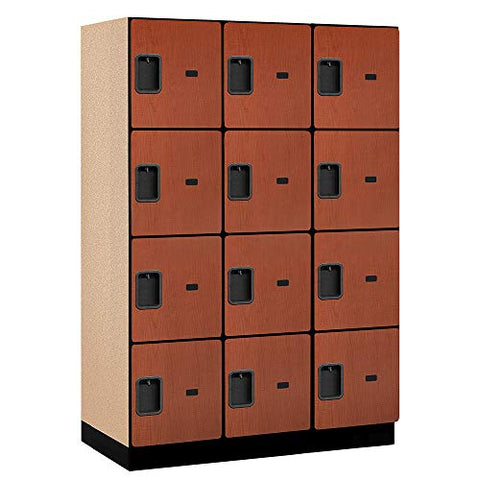 18" Wide Four Tier Designer Wood Locker - 54 Inch Wide - 6 Feet High - 21 Inches Deep - Cherry