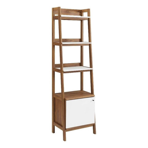 Modway Bixby Bookshelf Display Case, 21 Inch, Walnut White