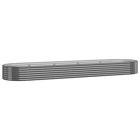vidaXL Oval Garden Raised Bed Planter in Anthracite Powder Coated Steel 155.9x39.4x14.2 in Modern Design for Balcony Or Outdoor Use Gardening Flower Box Pot Patio