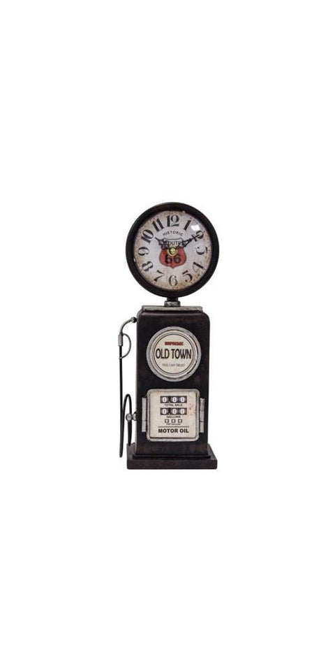 Yosemite Home Decor Old Town Transitional Metal Table Top Clock in Black