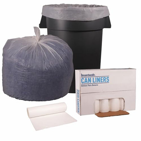 Low-Density Waste Can Liners 56 gal 0.6 mil 43 inch x 47 inch White 25 Bags/Roll 4 Rolls/Carton