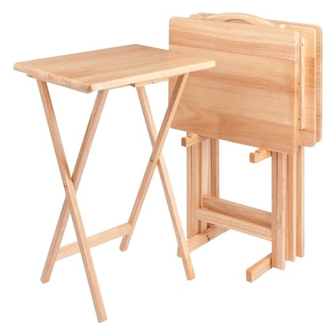 Winsome Wood Alex Snack Table Natural Set 5 Pc, 25.98 inches