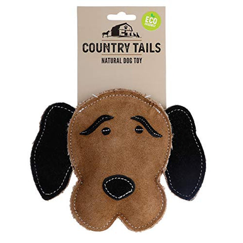 Country Tails - Rope Ring with A Cow Head Suede, Premium Dog Toy (CTRR02), Multi-Color