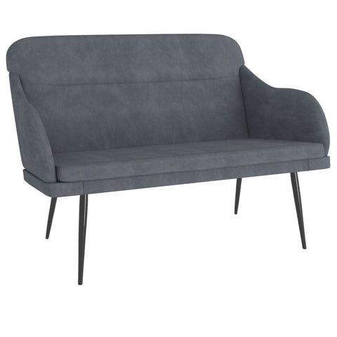 vidaXL Bench, 43.3"x29.9"x31.5", Modern Plush Dark Gray Velvet Upholstery, Ideal for Reading, Relaxation, Sturdy Metal and Plywood Construction