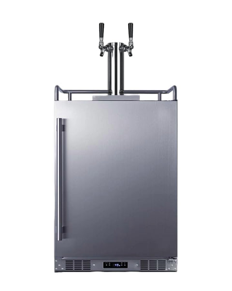 Outdoor/indoor built-in kegerator with dual tap kit to serve both beer and wine