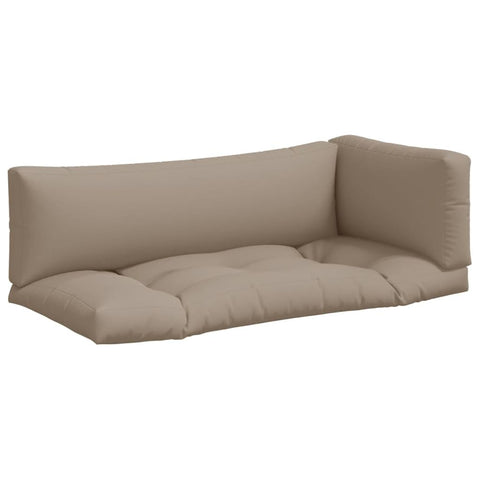 vidaXL Pallet Cushions 3 Pcs, Seat and Backrest Cushions with Fiber Filling, Chair Pillow for Living Room Patio Garden, Taupe Fabric