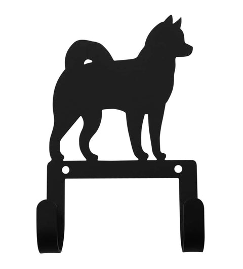 Village Wrought Iron Husky Dog Leash & Collar Wall Hook