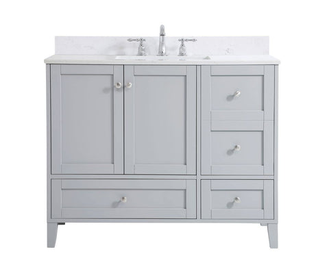 Elegant Decor Sommerville 42" MDF Single Bathroom Vanity with Backsplash in Gray