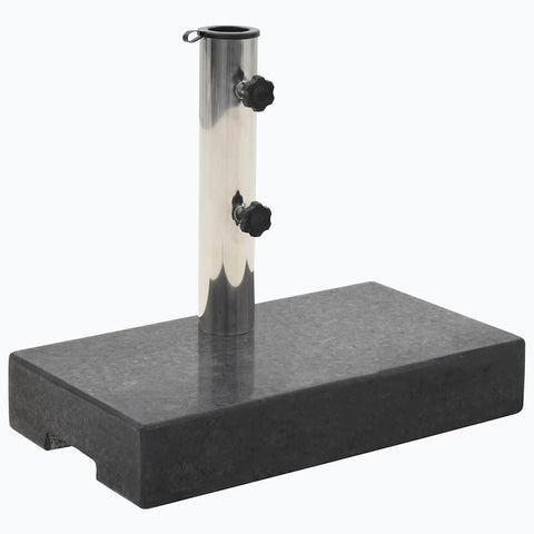 vidaXL Granite Parasol Base, Rectangular Umbrella Stand, 55.1 lb with Stainless Steel Tube Holder, Black, Adaptable for 1.5"/1.9" Umbrella Poles