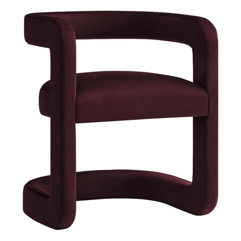 Modway Winslow Stain-Resistant Performance Velvet Accent Chair in [Color]- Open Back Barrel Armchair - Versatile Upholstered Dining Chair - Cozy Reading Chair