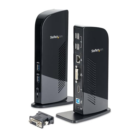 StarTech.com USB 3.0 Dual Monitor Docking Station with HDMI & DVI/VGA, 6x USB-A Ports, Ethernet, Audio & USB Type-A Hub, Universal Laptop Dock - Windows/macOS/ChromeOS, TAA (USB3SDOCKHD)