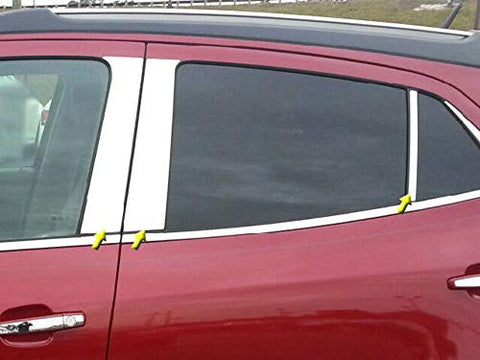 QAA is Compatible with 2013-2022 Buick Encore 8 Piece Stainless Pillar Post Trim PP53562