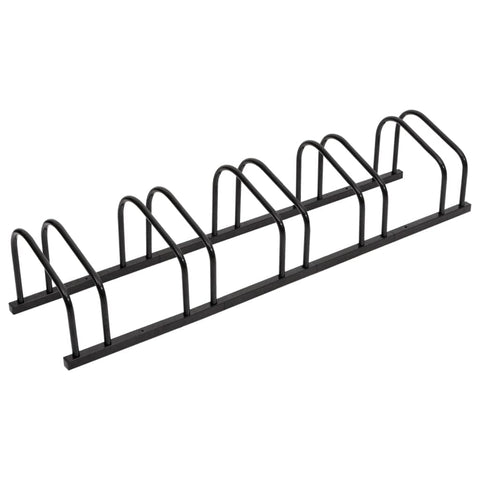 vidaXL Floor-Standing Bike Rack for 5 Bikes - Galvanized Steel Bicycle Storage Tower, Ground Anchored, Anti-Theft Design, Black - Ideal for Garage, Garden, or Business Premises
