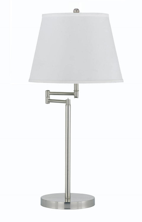 28" Height Metal Table Lamp in Brushed Steel Fabric/Round/Brushed Steel/Brushed Steel/150W/Lifestyle