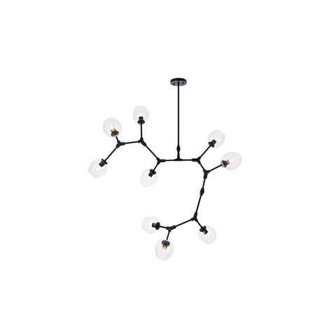 Elegant Lighting Indoor Modern Home Decorative Bright Cavoli 9 Lights Black Chandelier