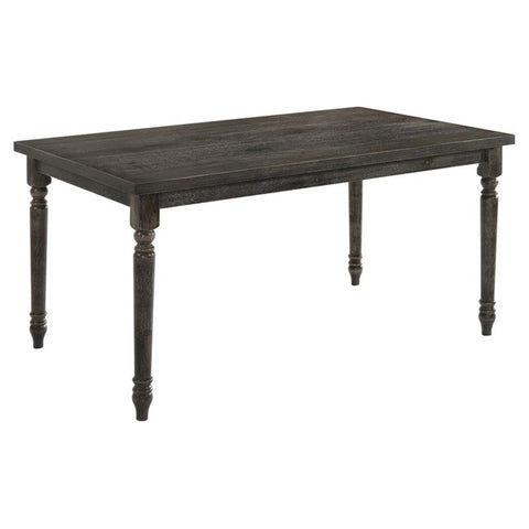 Acme Claudia II Rectangular Wood Turned Legs Dining Table in Weathered Gray