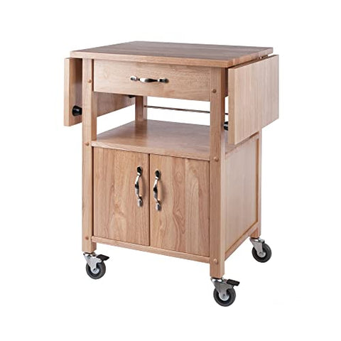 Winsome Wood/Veneer Mobile Kitchen Cart with Lockable Wheels, Beech (84920)