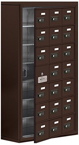 Salsbury Industries 19178-21ZSC Cell Phone-Access Panel-7 Unit Surface Mounted-Resettable Combo Locks with 8-Inch Diameter Compartments, Bronze