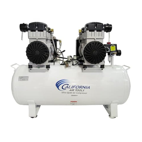 California Air Tools 20040DCAD Powerful 4.0 HP Ultra Quiet and Oil-Free Air Compressor, 20 Gallon Tank, 75 dB Noise Level, White, 220v 60hz, with 80% Air Drying System and Automatic Drain Valve