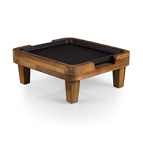 TOSCANA - a Picnic Time Brand Fabio Viviani Raccolta Pedestal with Iron Griddle, Medium