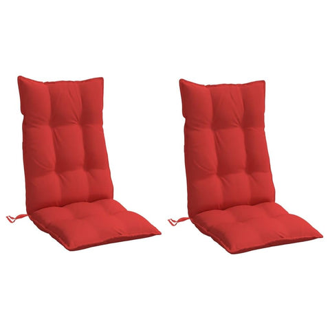 vidaXL Highback Chair Cushions Seat Pad Set of 2 – Red Oxford Fabric, Water-, 47.2"x19.7"x2.8" – Ideal for Outdoor Patio/Garden Furniture