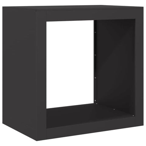 vidaXL Firewood Rack Black 23.6x15.7x23.6 Steel