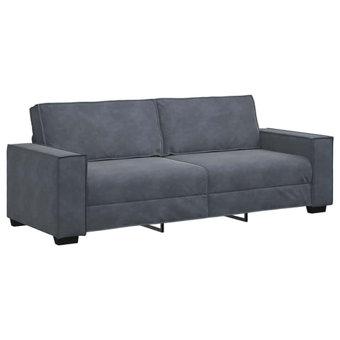vidaXL 3-Seater Dark Gray Velvet Sofa - Modern Couch with Foam Cushioning, Lounge Sofa 70.9" for Office, Living Room, Guest Room
